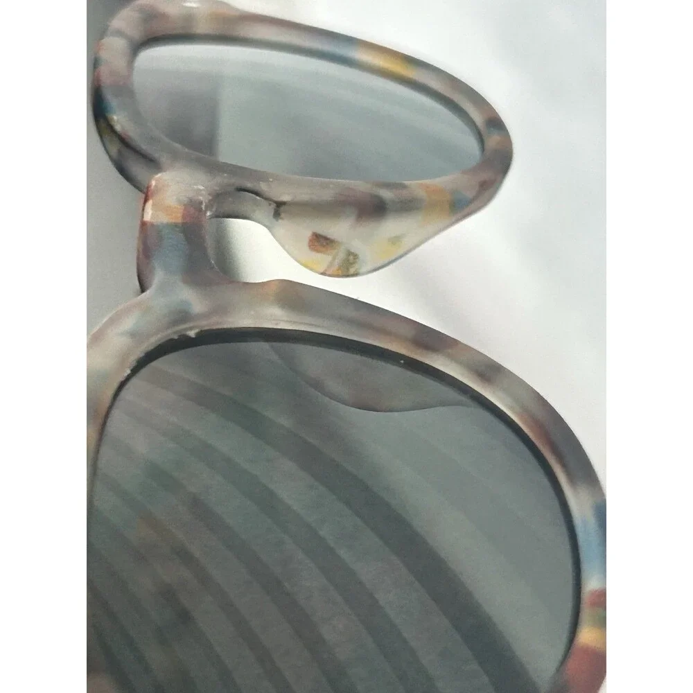 IZIPIZI Round Sunglasses Tortoise Shell Multicolor Frame Gray Polarized Lenses